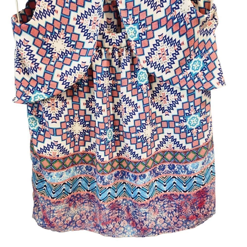 Anthropologie Meadow Rue Top Women's Small  US 4 Pink Multi Color Flutter Top - Picture 5 of 8